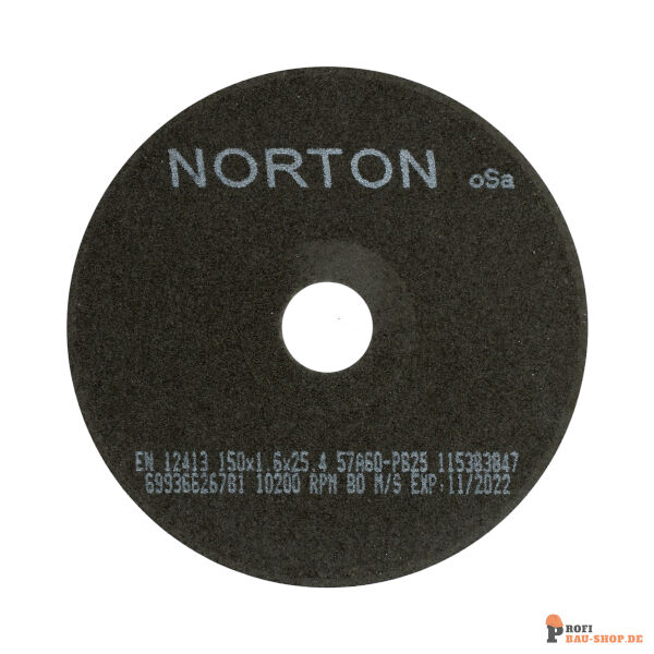 nortonschleifmittel/NORTON_schleifmittel_69936626781 Flat cutting off wheel Non-Reinforced Cut-Off-Norton NRCO-150x1.6x25.4-57A60PB25_189329